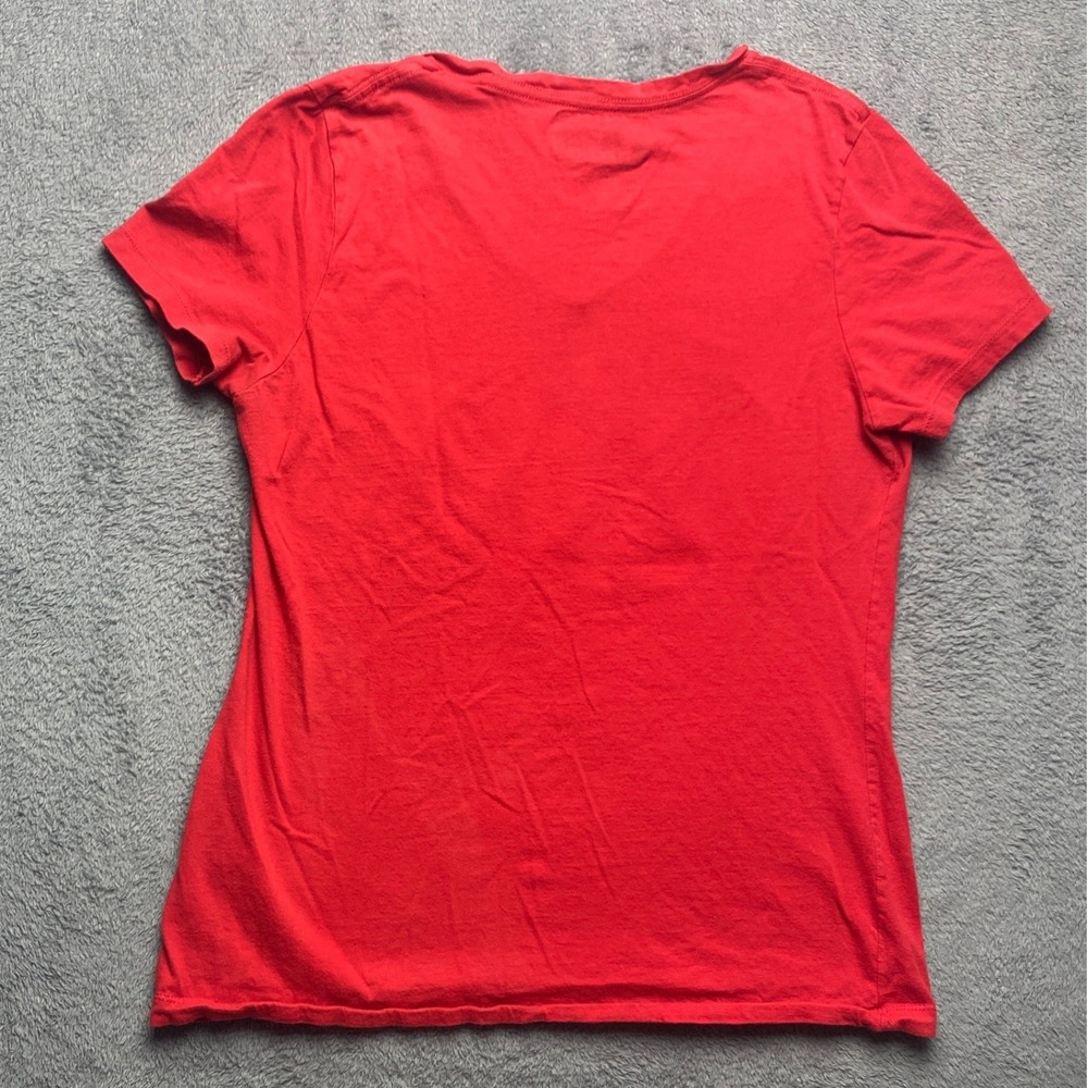 Kansas City Chiefs Tshirt Womens Small Red V-Neck NFL Team Apparel Football - Picture 2 of 5